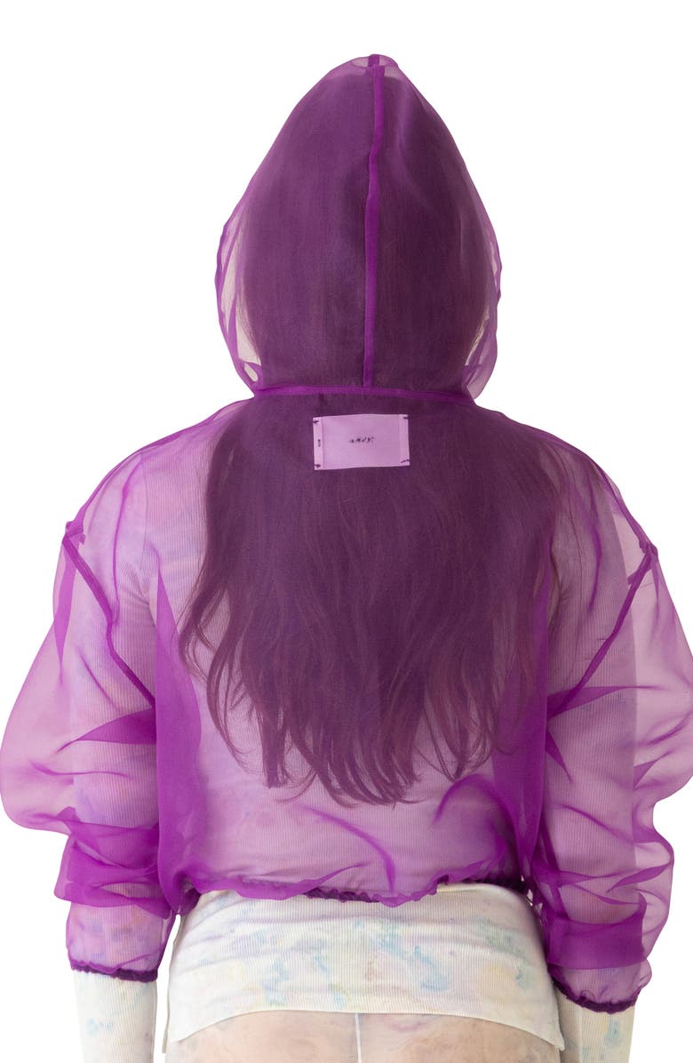 KkCo Transparent Organza Crop Hoodie, Alternate, color, 