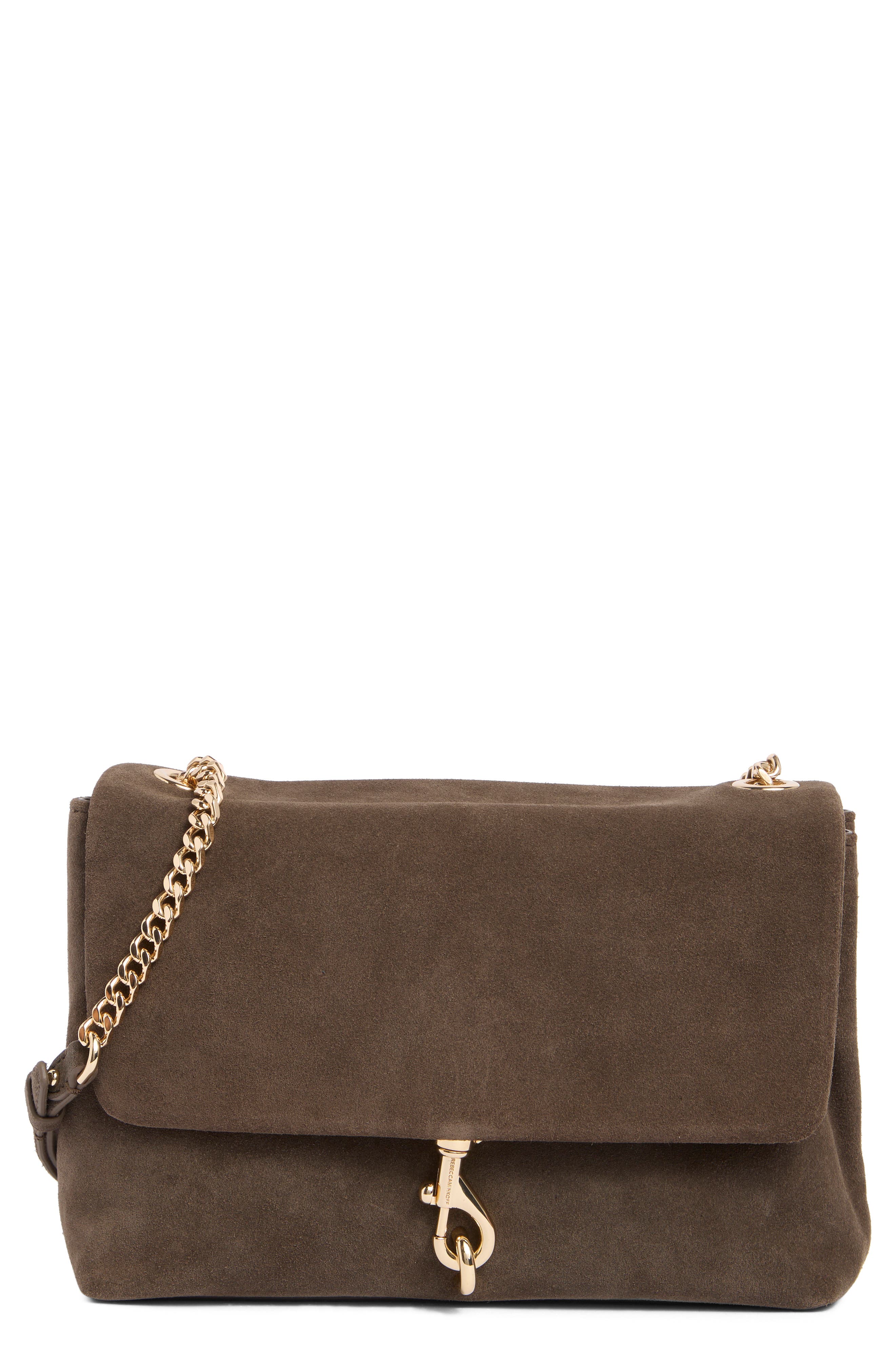 Rebecca Minkoff Edie Suede Flap Shoulder Bag, Main, color, 