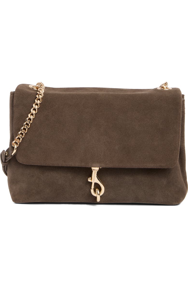 Rebecca Minkoff Edie Suede Flap Shoulder Bag, Main, color,