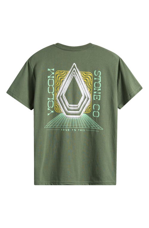 Volcom Kids' Plated Cotton Blend Graphic T-shirt In Green