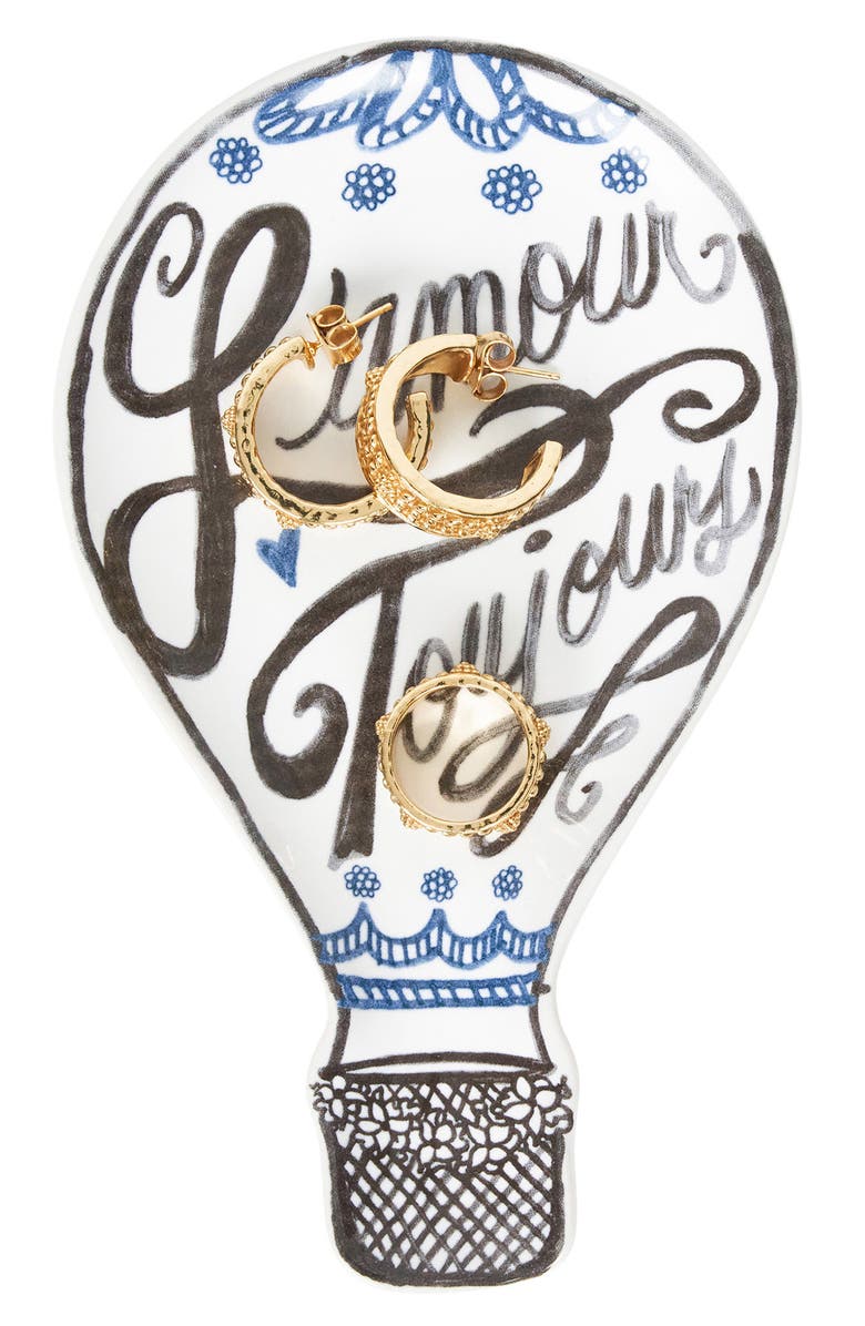 Juliska L'Amour Toujours Hot Air Balloon Plate, Alternate, color, Whitewash/ Black