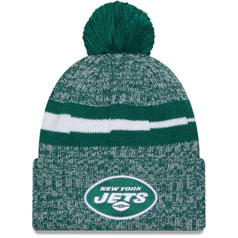 Men's New Era  Green New York Jets 2023 Sideline Cuffed Knit Hat With Pom