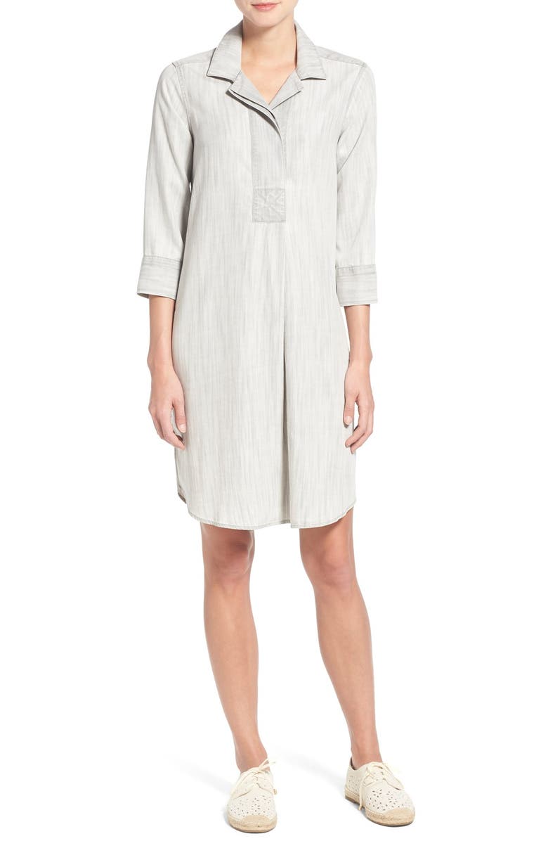 Foxcroft Tencel<sup>®</sup> Denim Shirtdress, Main, color, 