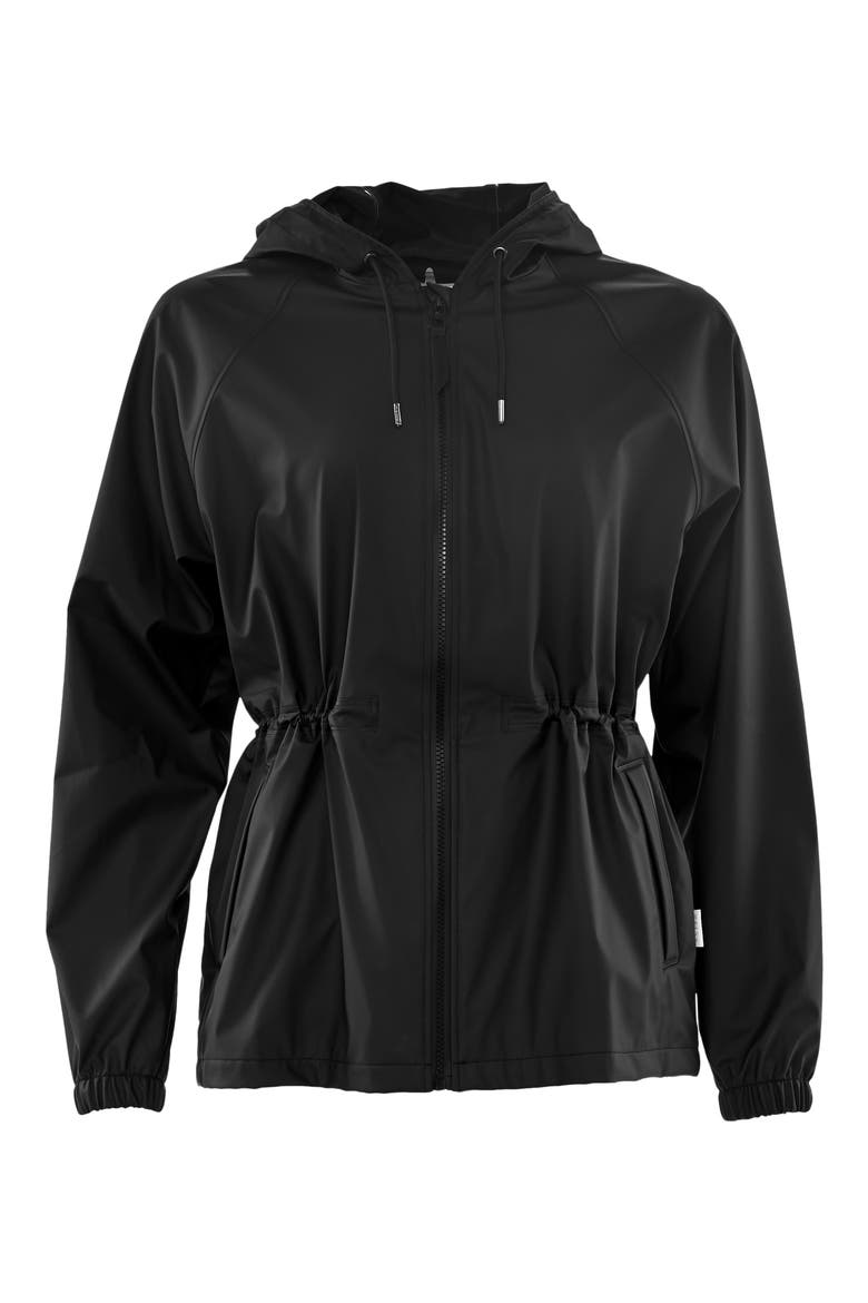 Waterproof Hooded Rain Jacket, Alternate, color, BLACK