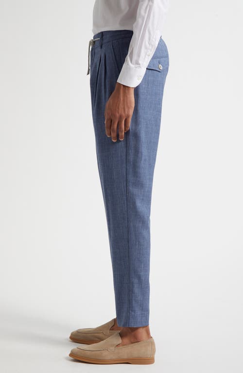 Eleventy Pleated Drawstring Waist Wool Blend Pants In Zucchero