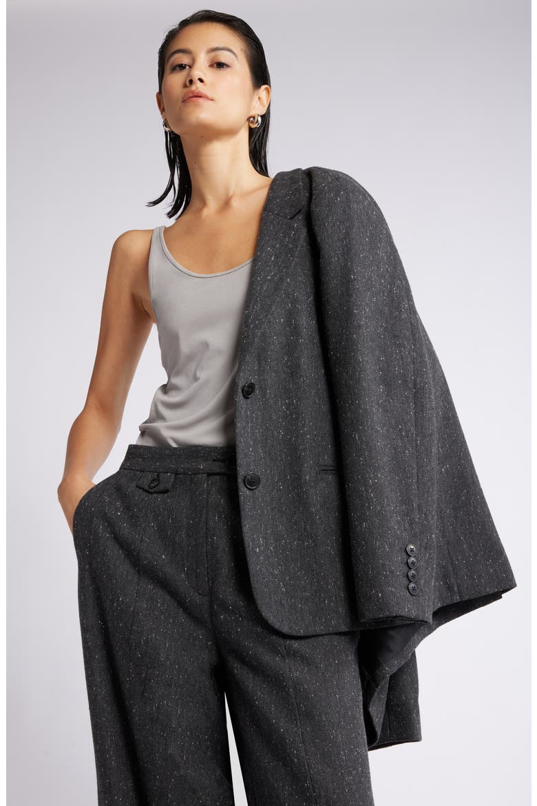 Textured Wide Leg Pants, Alternate, color, LIGHT GREY SPECKLE