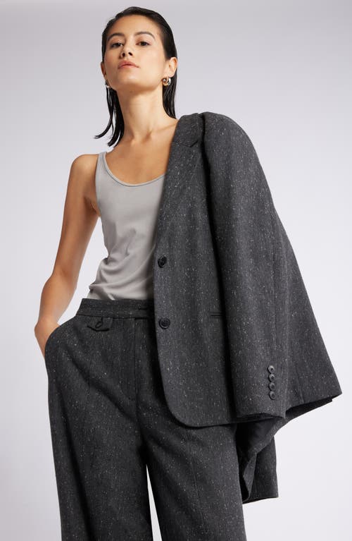 Nordstrom Textured Wide Leg Pants In Light Grey Speckle