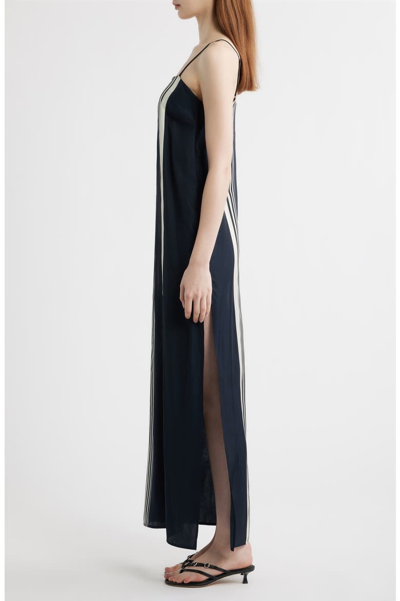 Suki Stripe Sleeveless Silk Blend Maxi Dress, Alternate, color, SALUTE SCARF PRINT