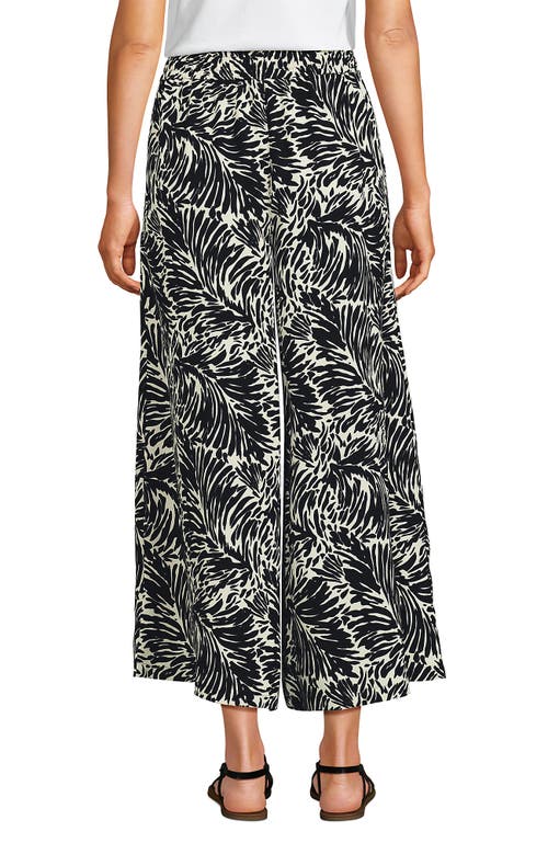 LANDS' END LANDS' END CREASELESS HIGH RISE PALAZZO CROP PANTS 