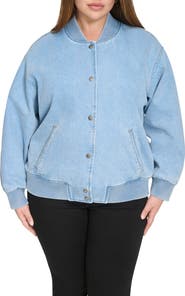 Levi's® Crop Varsity Denim Bomber Jacket