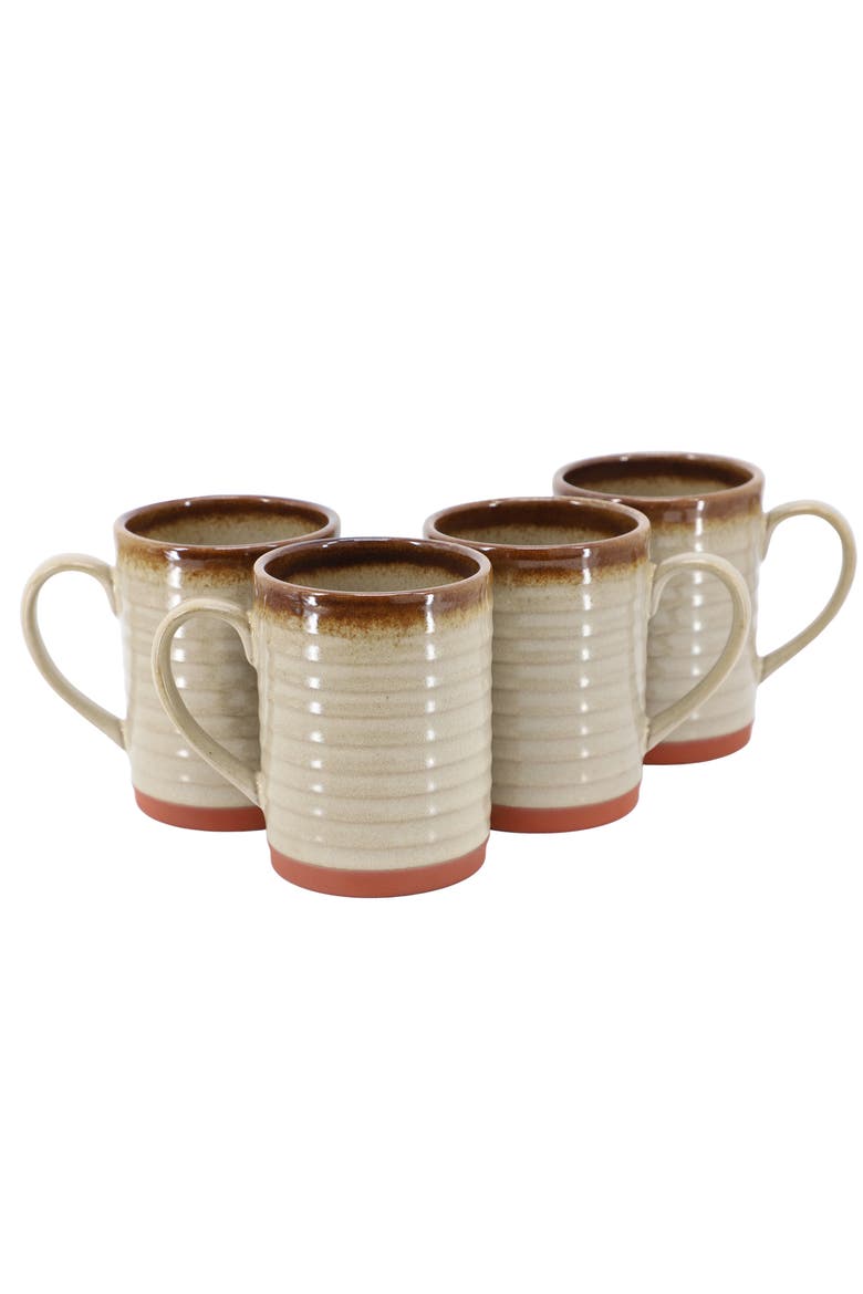 Terra Bella 4 Piece 18.5 Ounce Terracotta Mug Set, Main, color, Grey