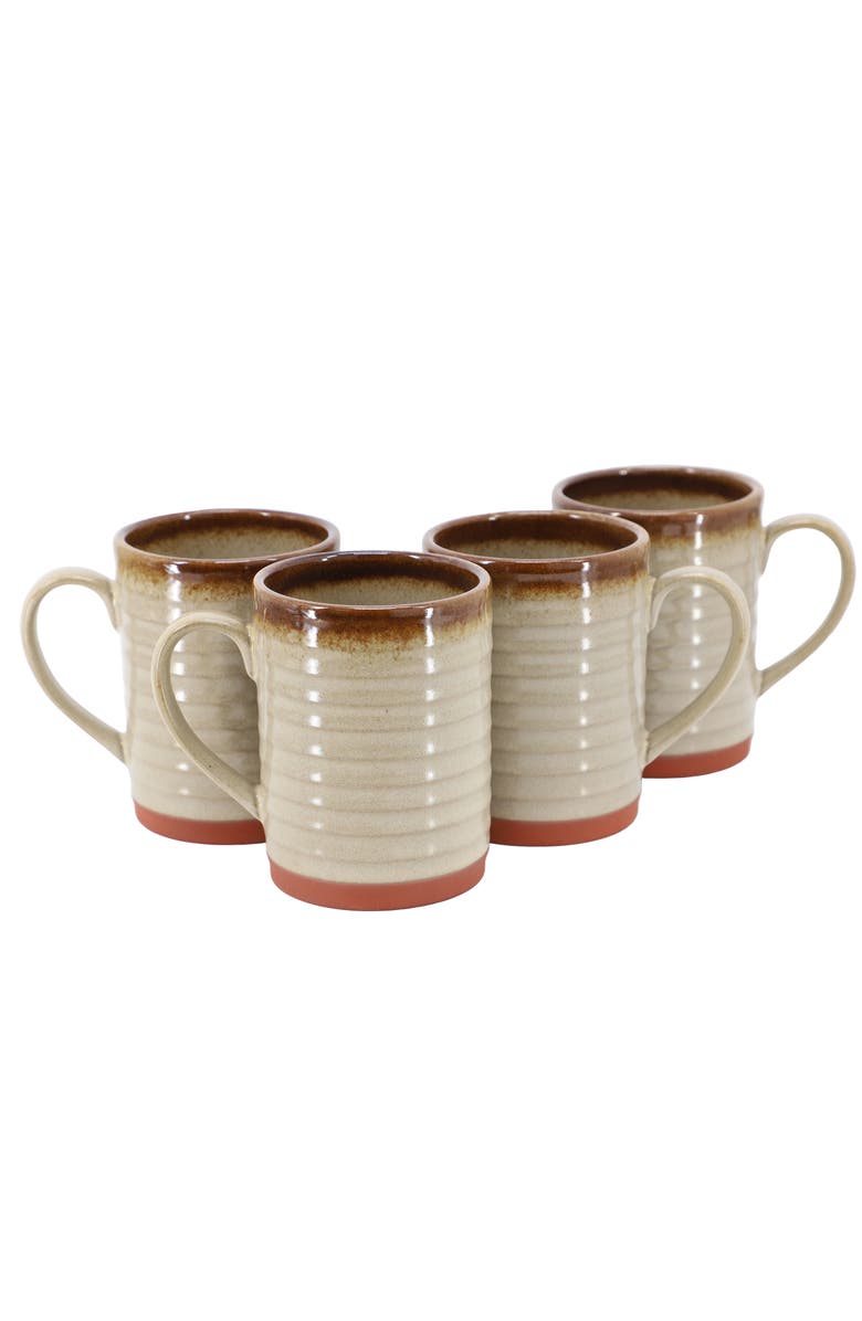 Gibson Home Terra Bella 4 Piece 18.5 Ounce Terracotta Mug Set, Main, color, Grey