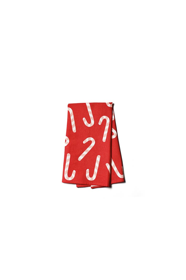 Red Candy Cane Large Hand Towel, Main, color, Red