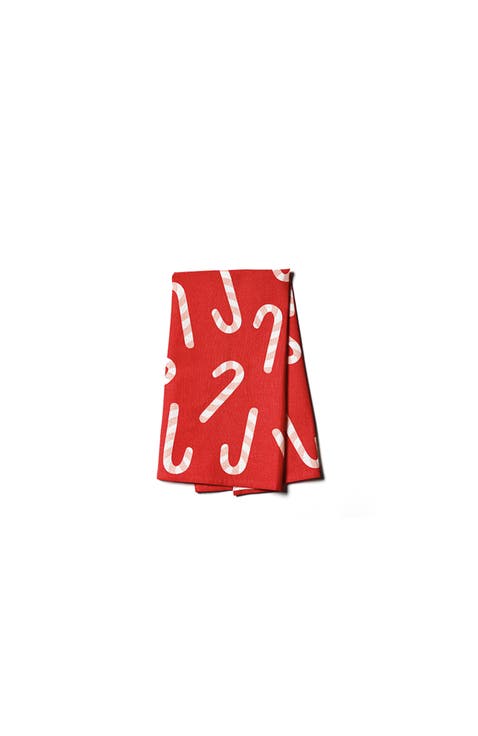 Red Candy Cane Large Hand Towel