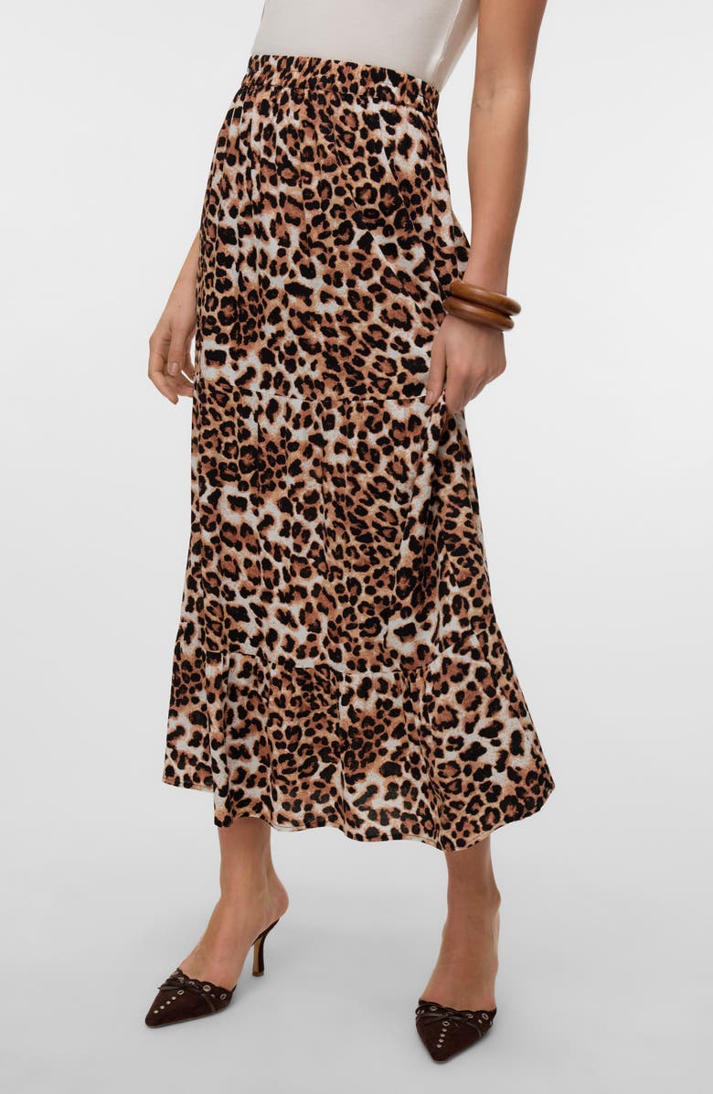 VERO MODA Easy Joy Maxi Skirt, Alternate, color, Tan Aopleo