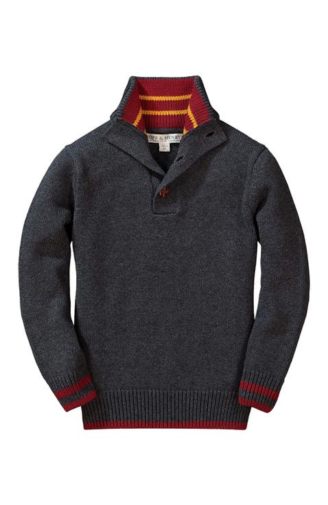 Baby Boys' Mock Neck Button Placket Sweater, Infant
