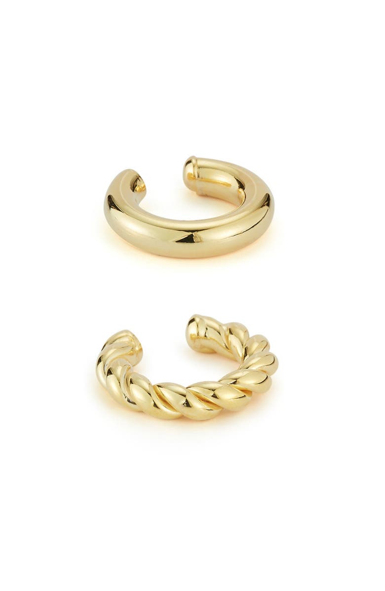 CHLOE AND MADISON Set of 2 Cuff Earrings, Main, color, Gold