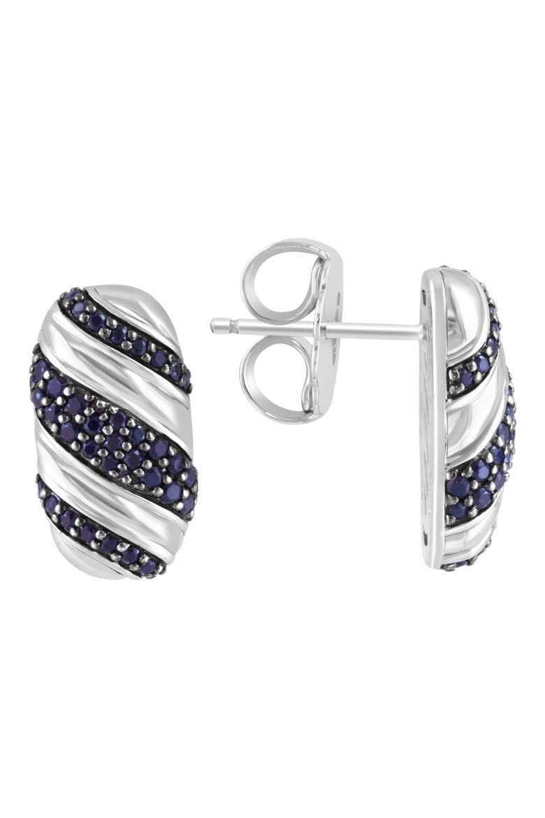 Sterling Silver Pavé Black Spinel Oval Stud Earrings, Main, color, BLACK