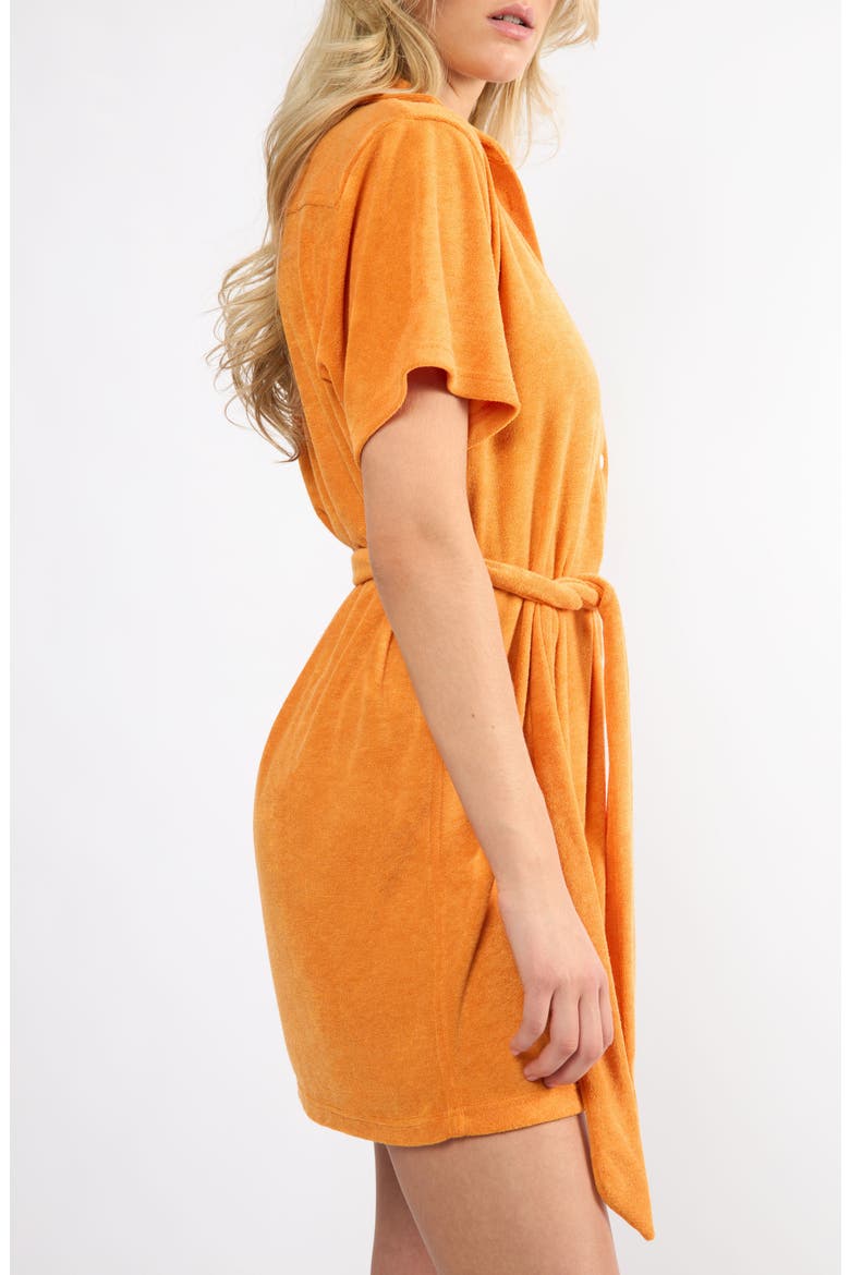The Coastal Terry Cloth Cover-Up Shirtdress, Alternate, color, ORANGE