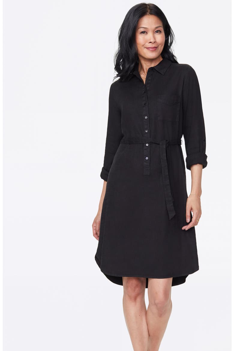 Long Sleeve Shirtdress, Alternate, color, BLACK
