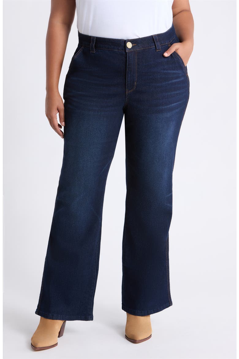 High Waist Ankle Wide Leg Jeans, Main, color, DARK INDIGO ARTISANAL