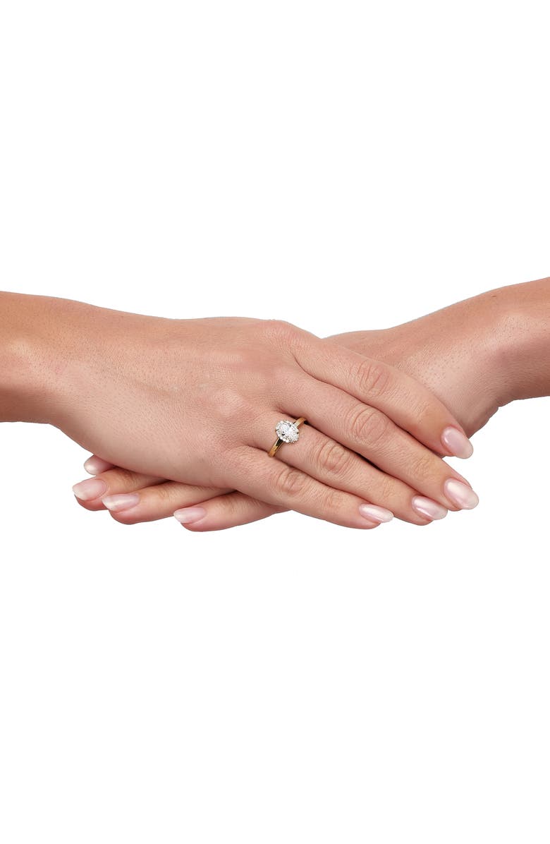 Frankie & Zoe 10K Yellow Gold Lab Grown Diamond Oval Halo Engagement Ring, Alternate, color, Yellow Gold