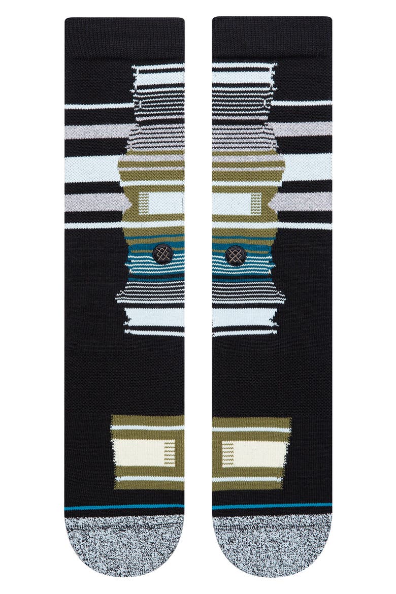 Breaking Up Crew Socks, Alternate, color, BLACK