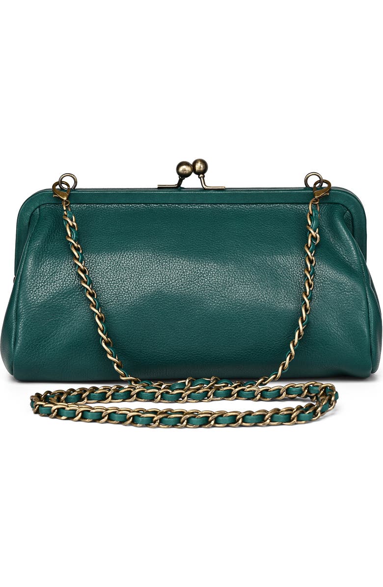 OLD TREND Iris Genuine Leather Vintage Frame Crossbody Bag, Alternate, color, Teal