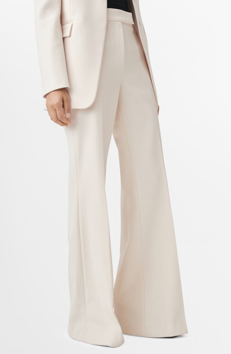 MANGO Selection Flare Leg Pants, Main, color, Ecru