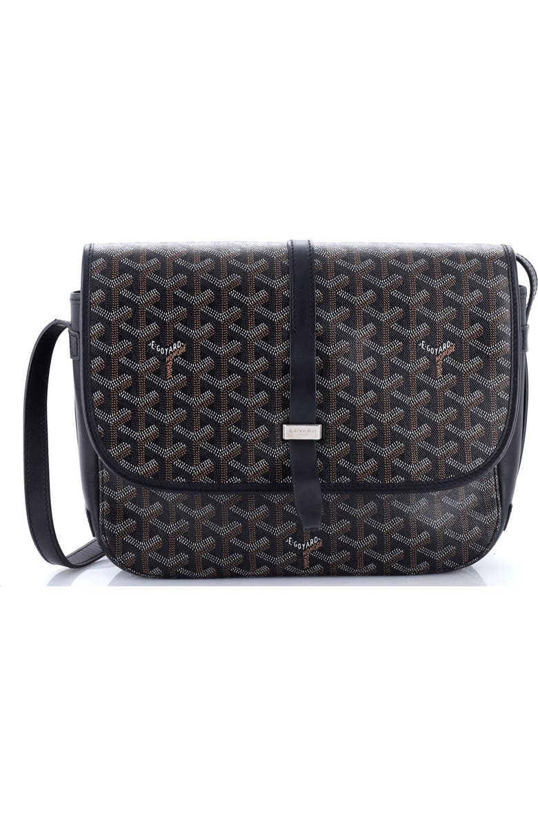 Pre-Owned Goyard Belvedere II Messenger Bag Coated Canvas MM, Main, color, Black