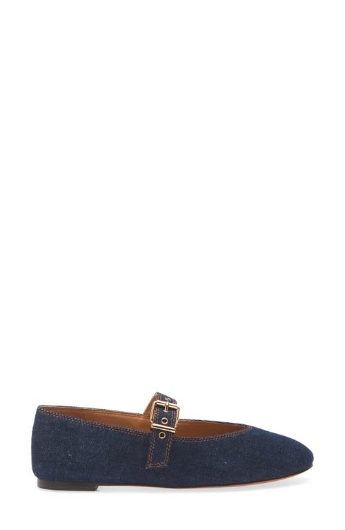 Shop Madewell The Remy Denim Mary Jane Flat In Dark Denim Multi