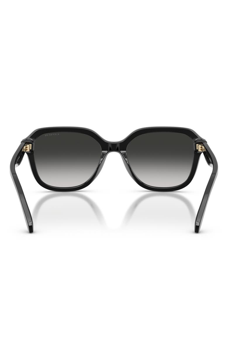COACH 53mm Gradient Square Sunglasses, Alternate, color, Black / Grey Gradient