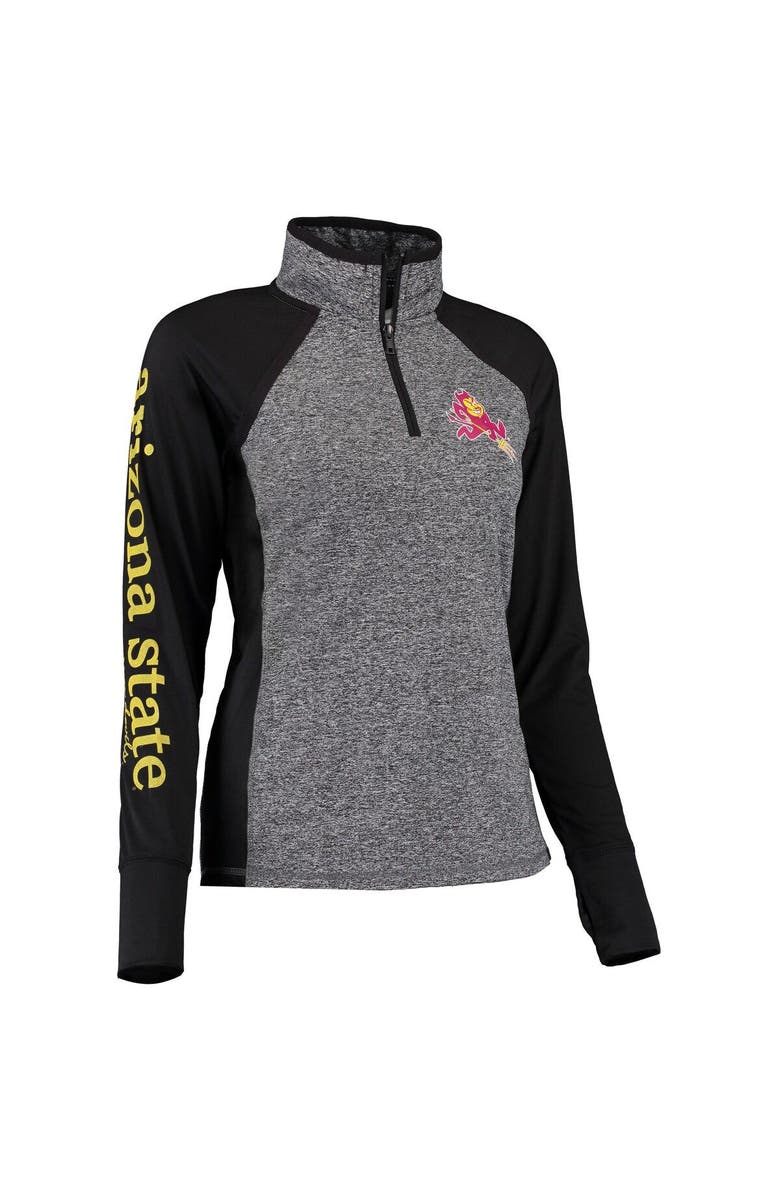 CAMP DAVID Women's Gray/Black Arizona State Sun Devils Finalist Quarter-Zip Pullover Jacket, Alternate, color, 