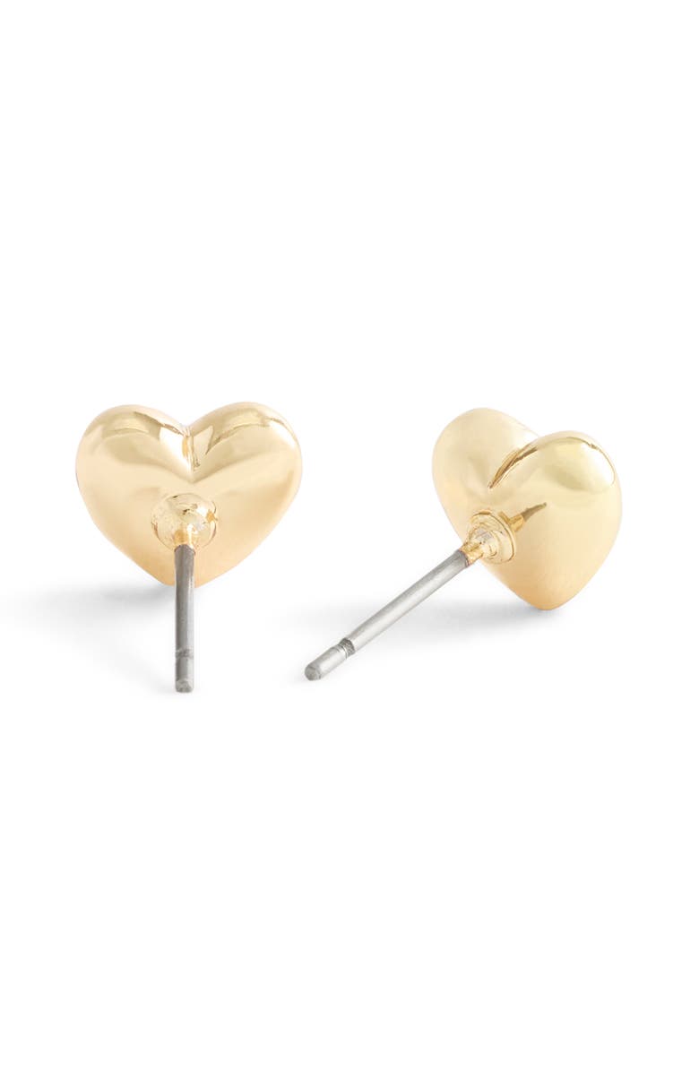 COACH Signature C Puffy Heart Stud Earrings, Alternate, color, Gold