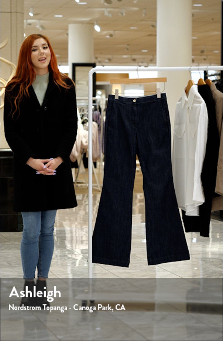 Taflera Button Detail Flare Denim Trousers, sales video thumbnail