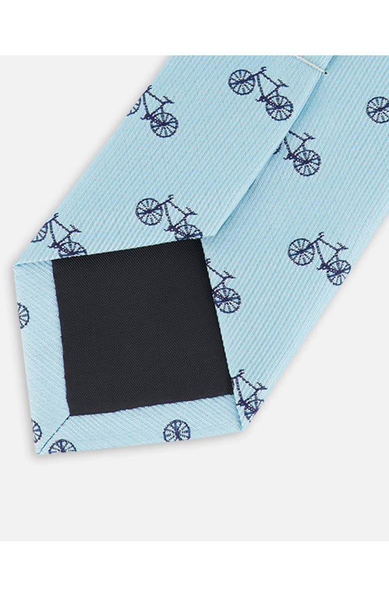 Deux par Deux Boy's Neck Tie Pale Blue With Bicycle, Alternate, color, Pale Blue With Bicycle