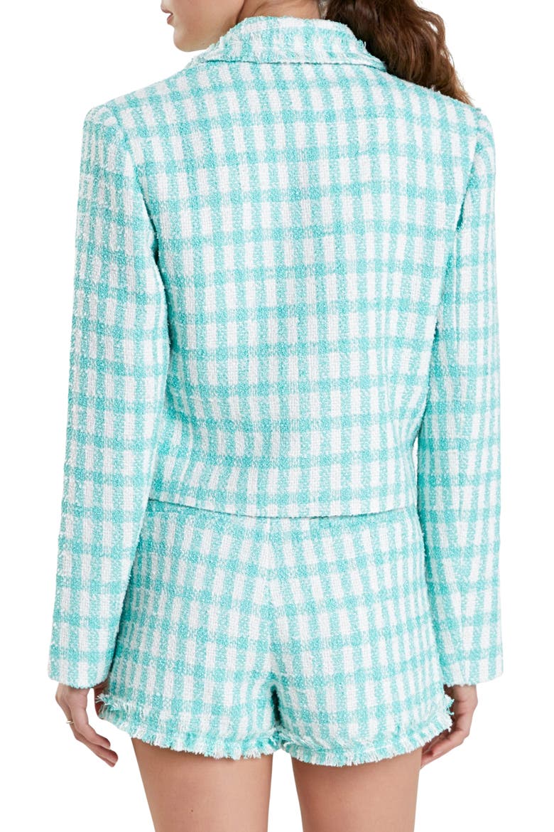 Check Bouclé Blazer, Alternate, color, MINT