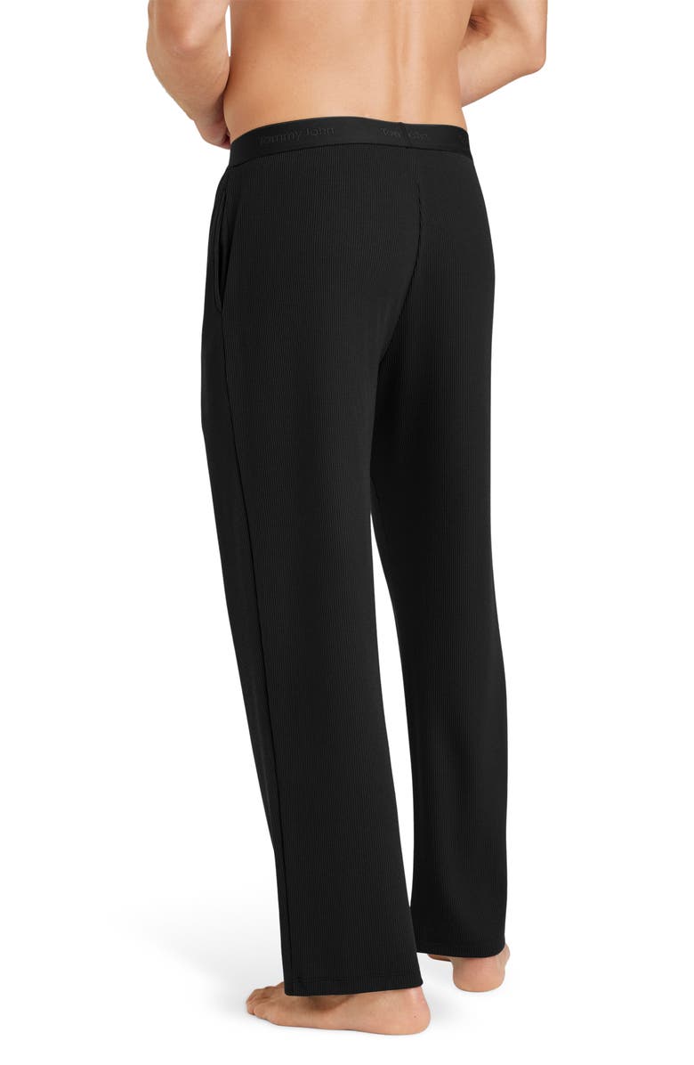 Tommy John Waffle Knit Lounge Pants, Alternate, color, Black