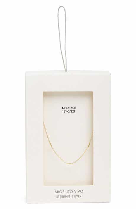 Argento Vivo Sterling Silver Station Bar Necklace