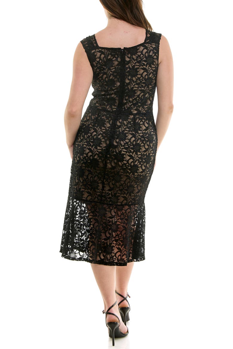 Stretch Lace Bodycon Dress, Alternate, color, BLACK / BEIGE