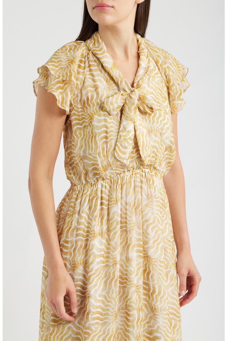 Lana Sunrays Tie Neck Tiered Maxi Dress, Alternate, color, YELLOW MULTI