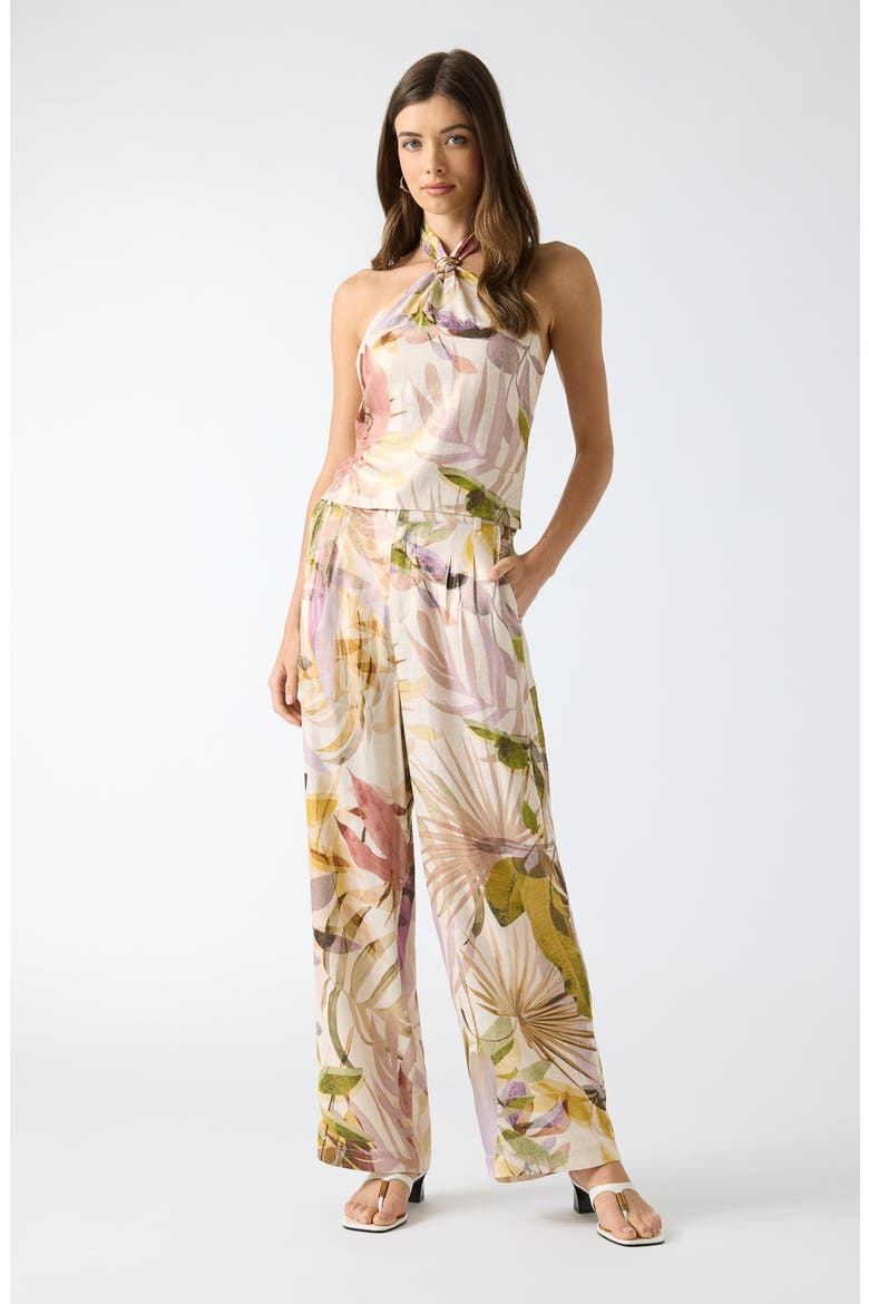 Kiara Floral Print Halter Top, Alternate, color, PALM PRINT
