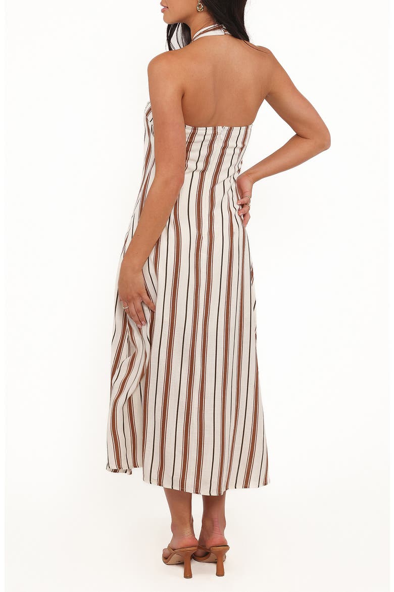 Katherine Sleeveless Stripe Midi Dress, Alternate, color, BROWN STRIPE