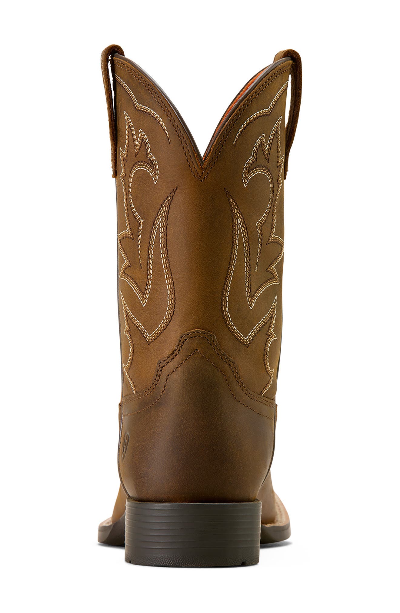 Ariat Kids' Deer Ridge Wide Square Toe Western Boot, Alternate, color, Distressed Brown