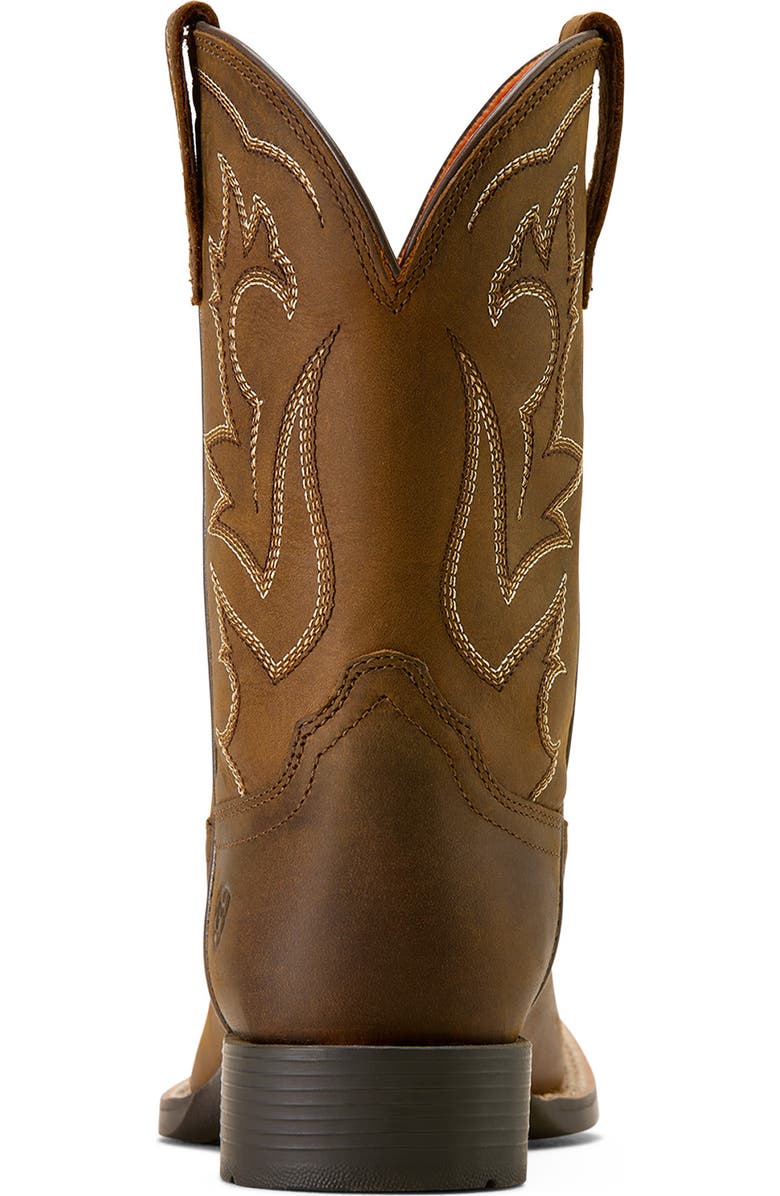 Ariat Kids' Deer Ridge Wide Square Toe Western Boot, Alternate, color, Distressed Brown