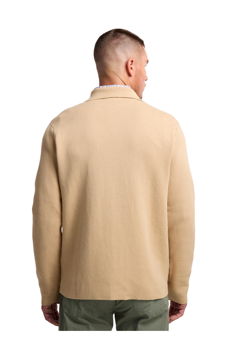 Paul Fredrick Cotton Notch Lapel Cardigan Sweater, Alternate, color, Tan