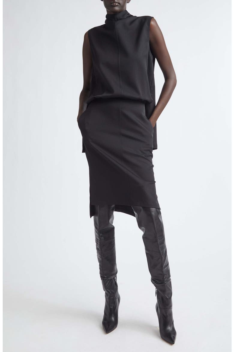 Noa Mock Neck Sleeveless Blouson Dress, Main, color, BLACK