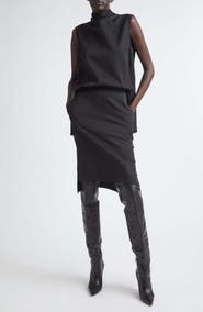 Brandon Maxwell Noa Mock Neck Sleeveless Blouson Dress