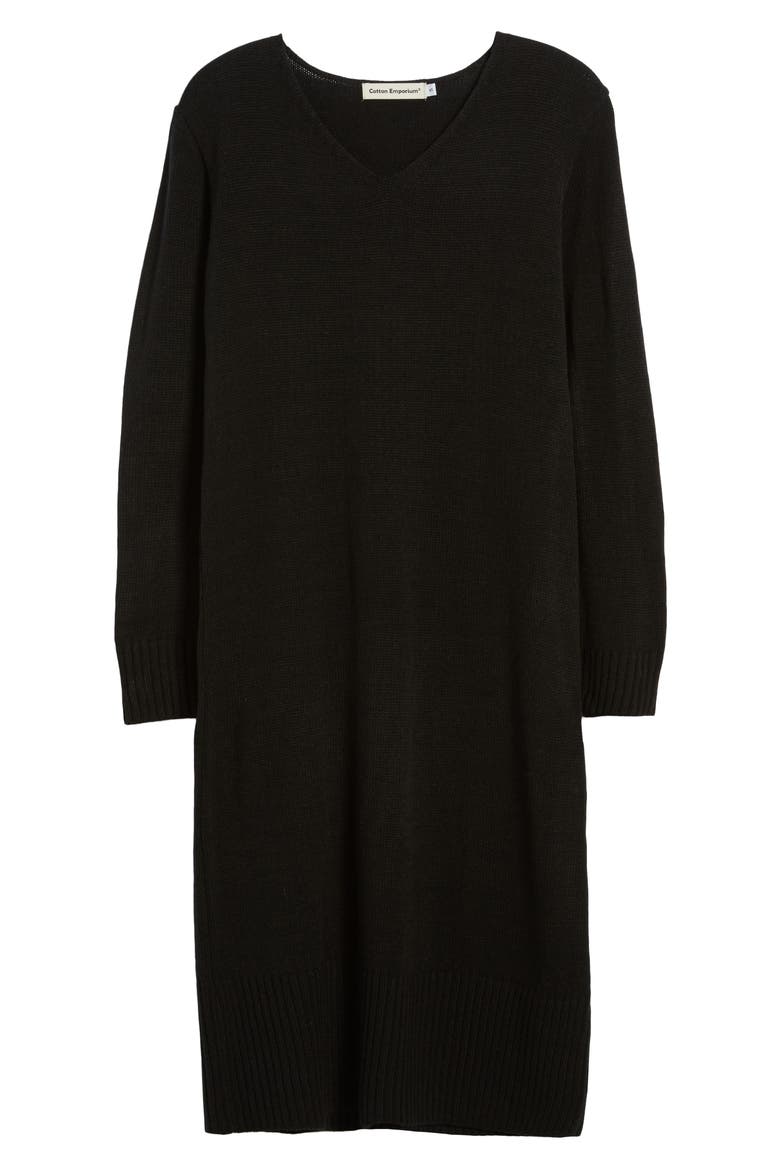 Sweater Dress, Alternate, color, BLACK