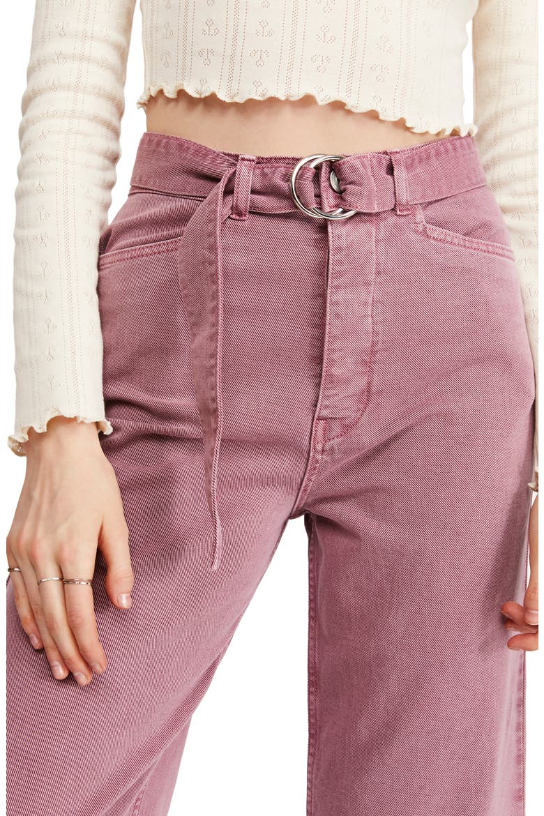 Urban Outfitters Belted Flood Jeans, Alternate, color, PINK